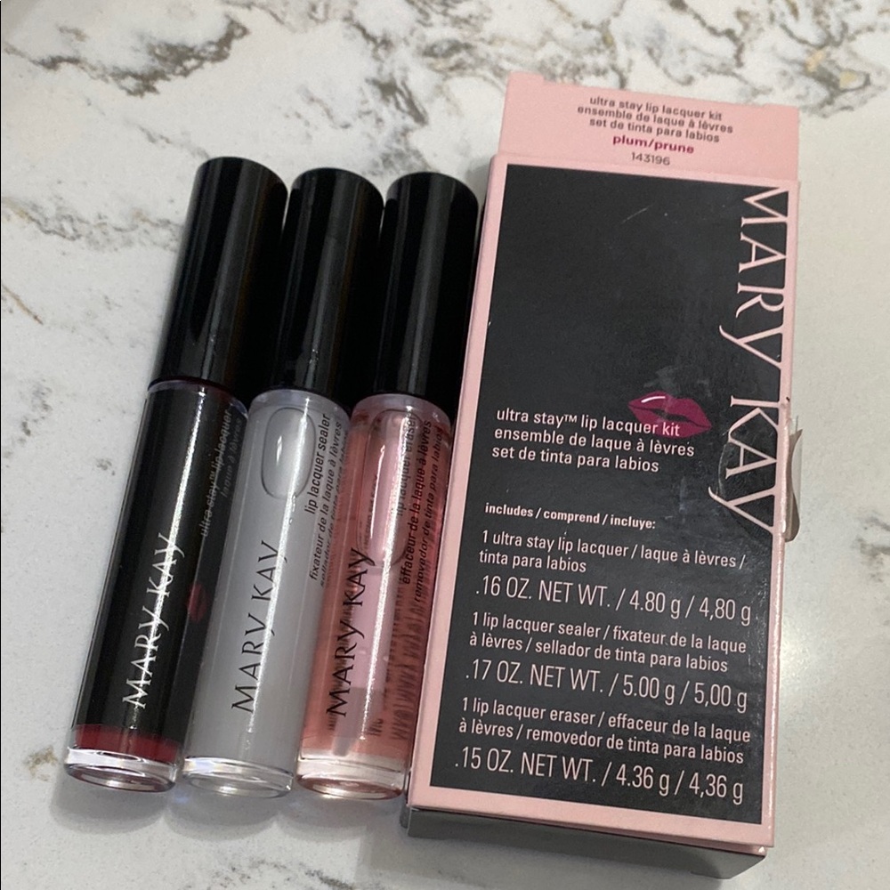 Mary Kay Ultra Stay Lip Lacquer Kit - Black, White, Pink